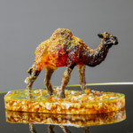 تحفه كهرمان مجسم جمل