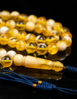 ⁦مسباح تراب كهرمان دائري " تلطيخ جبس" شبيه الكهرمان⁩ - الصورة ⁦2⁩